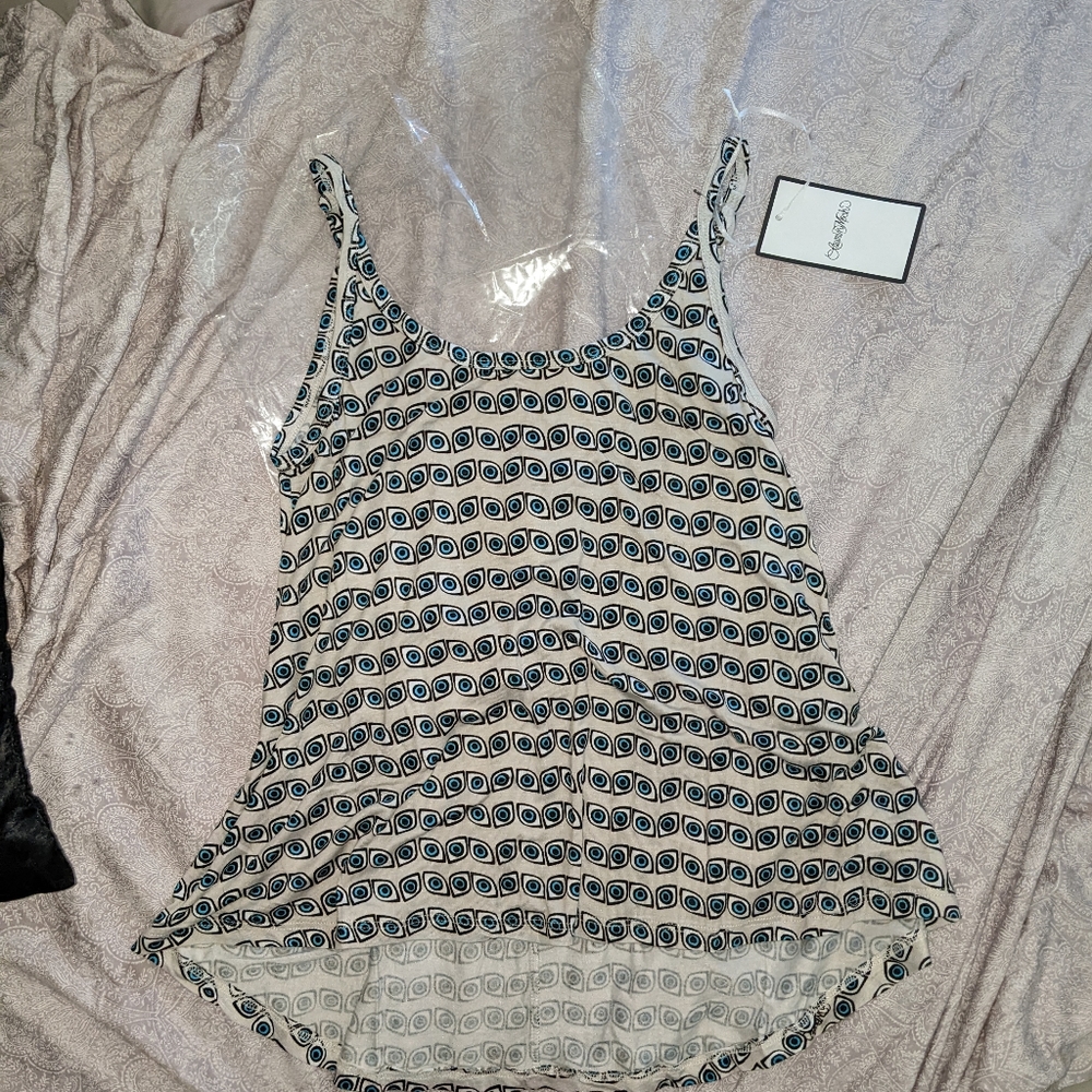 New Lauren Moshi Evil Eye Tank Top Open Back